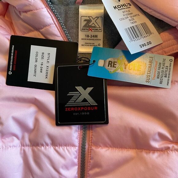 ZeroXposur Girls’ 18M-24M Macy Puffer Jacket Color: Quartz - Picture 5 of 6